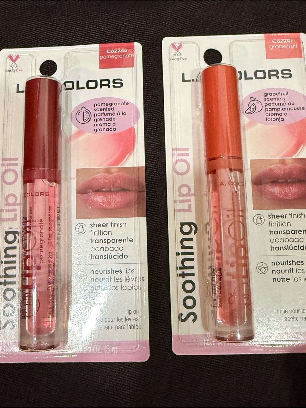 L.A. Colors Soothing Lip Oil Duo - Pomegranate Pink & Grapefruit Orange